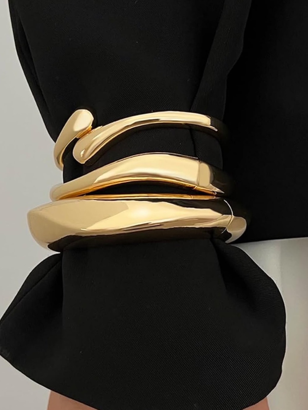 Anthropologie Gold-tone Sculptural Spiral Cuff Bracelet - Picture 4 of 5
